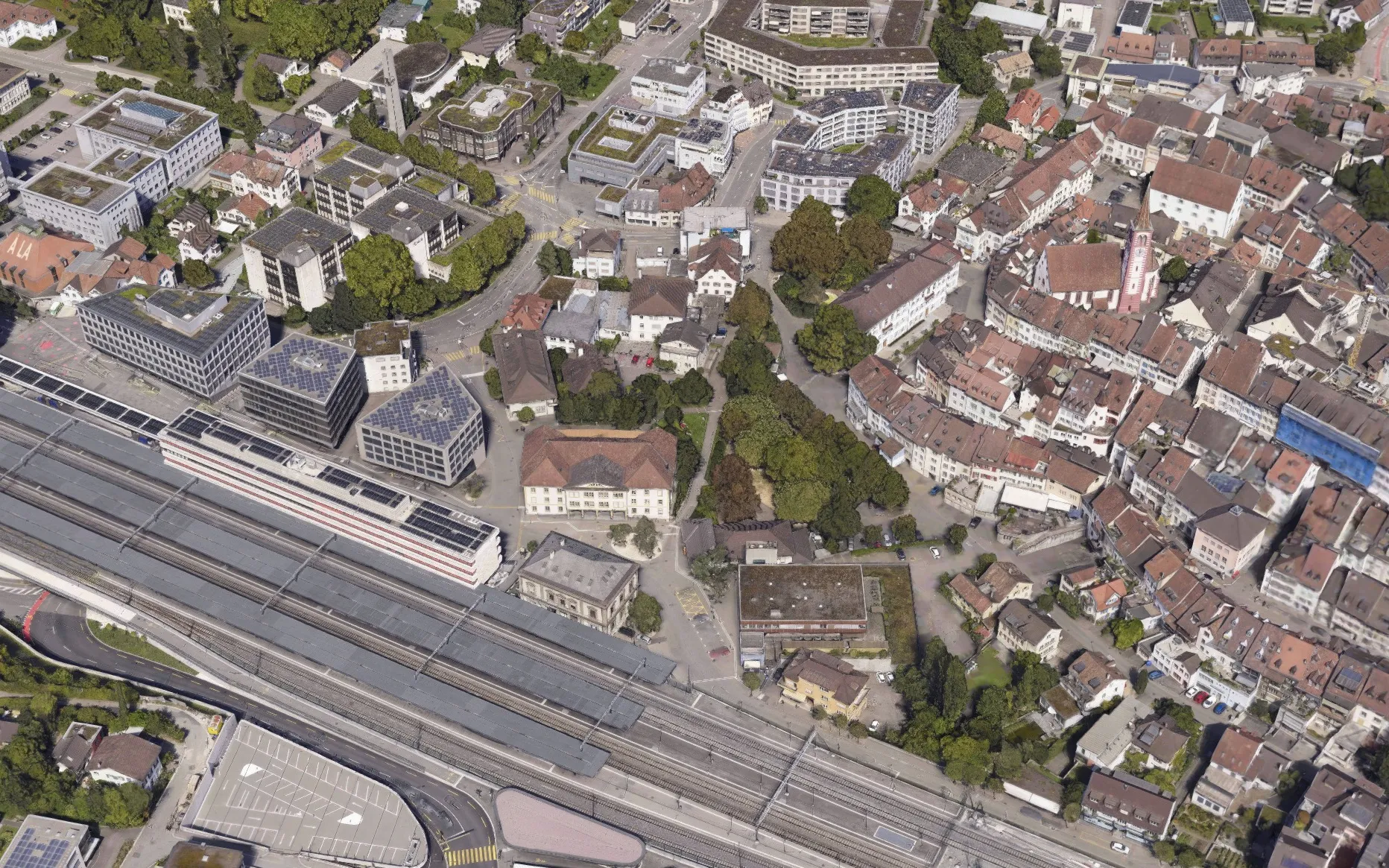 Gaussian Splats und 3D-Mesh für die Stadt Liestal, Aufnahme 6 von 6 (3D-Mesh, Gaussian Splat, icRoom, LUUCY)