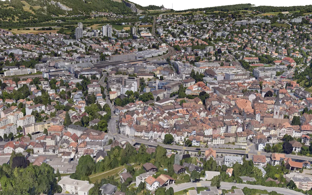 Orthofoto und 3D-Mesh für die Stadt Chur, Aufnahme 1 von 5 (Orthofoto, 3D-Mesh)