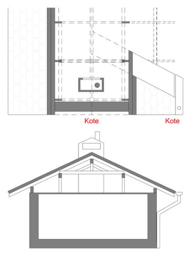 Dach als 2D-Plan im Modellierungsstandard Standard