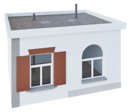 Fassade als 3D-Modell im Modellierungsstandard Standard