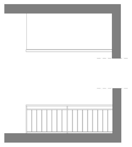 Geländer als 2D-Plan im Modellierungsstandard Hoch