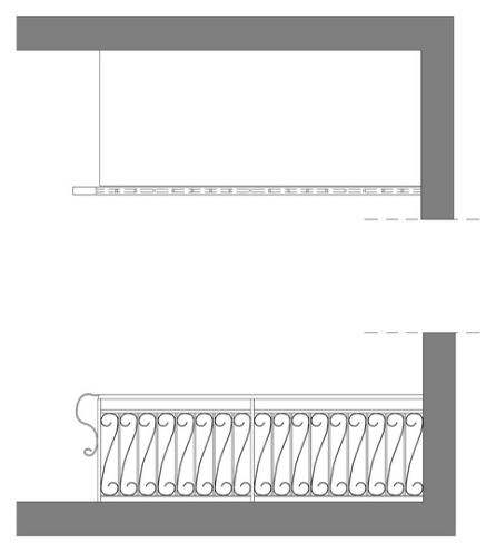 Geländer als 2D-Plan im Modellierungsstandard Premium