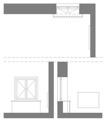 Heizkörper als 2D-Plan im Modellierungsstandard Hoch