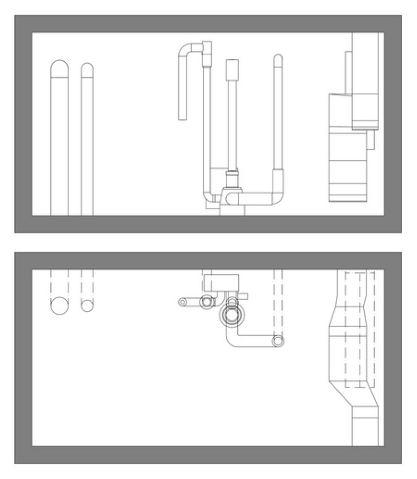 Rohre als 2D-Plan im Modellierungsstandard Standard