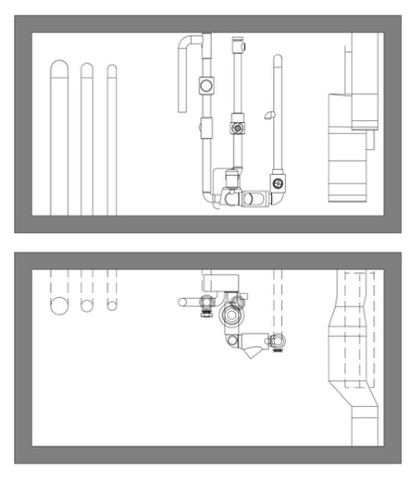 Rohre als 2D-Plan im Modellierungsstandard Hoch