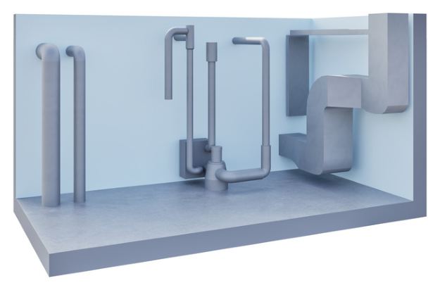Rohre als 3D-Modell im Modellierungsstandard Standard