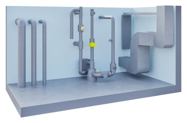 Rohre als 3D-Modell im Modellierungsstandard Hoch